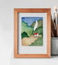 Forest Cabin, A6 giclée greetings card with recycled brown envelope - Image 3