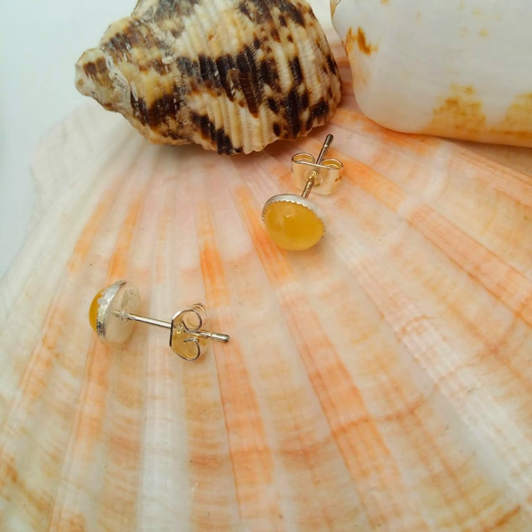 Citrine Stud Earrings, Gemstone Earrings, Gift for Her, Lemon Earrings, Earrings