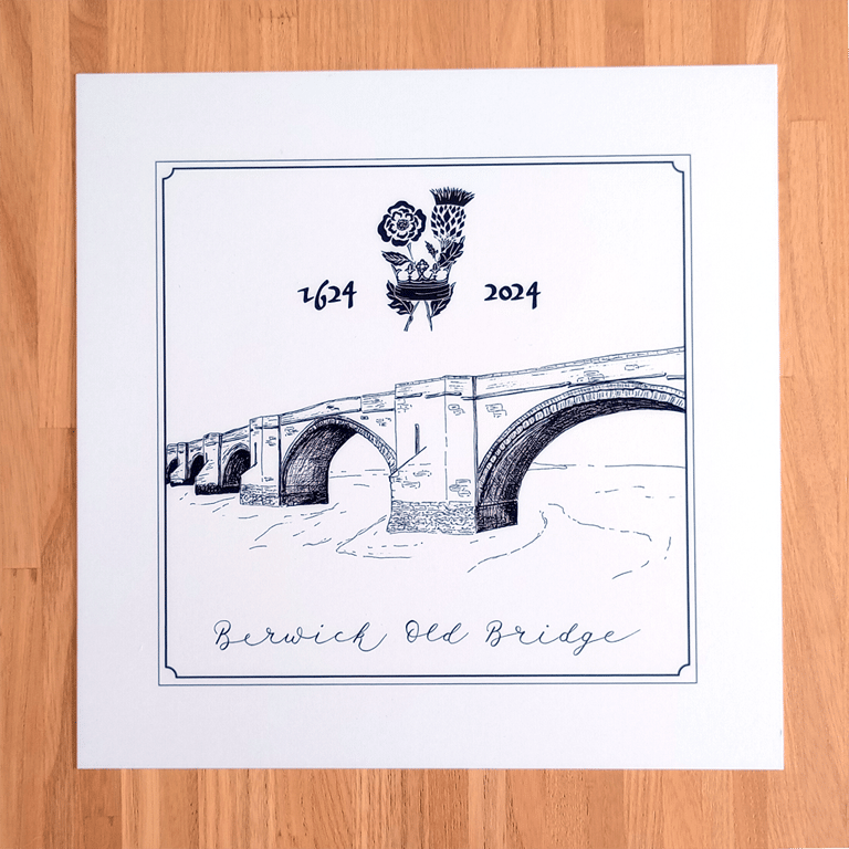 Berwick-upon-Tweed Old Bridge (400th celebrations) Commemorative Art Print