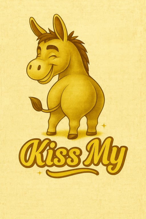 Playful Donkey Art Print – Original Illustrated Design