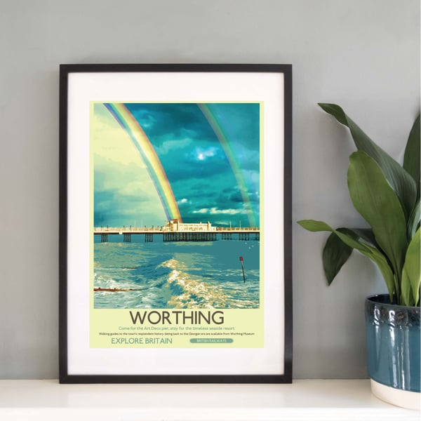 Worthing Pier, Sussex UK Travel Print from Silver and Paper Prints K006m