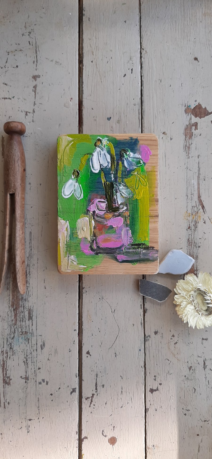Small moden still life flower painting 