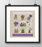 011 Cross stitch pattern - Lavender Fields Bees and nature - A Victorian Sampler - Image 2