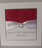 Handmade 50th birthday card, personalised, any age or name - Image 2