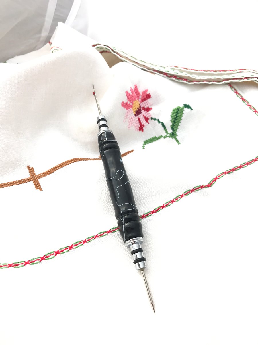 Hand-turned acrylic seam ripper with stiletto