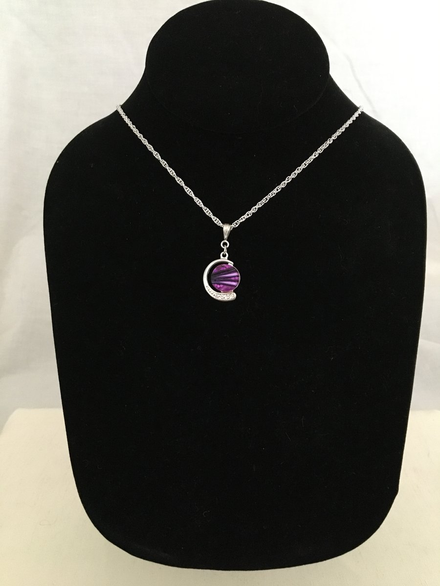 Mulberry Wine Moon Pendant