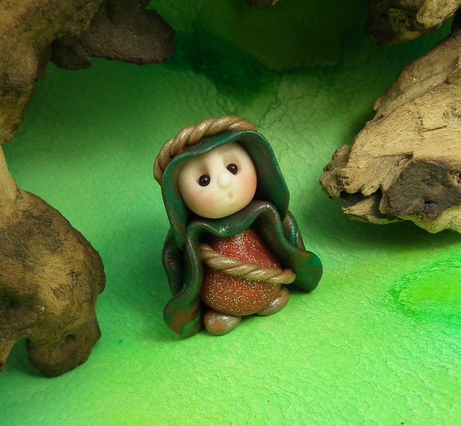 Tiny Woodland Gnome 'Lief' OOAK Sculpt Ann Galvin Gnome Village