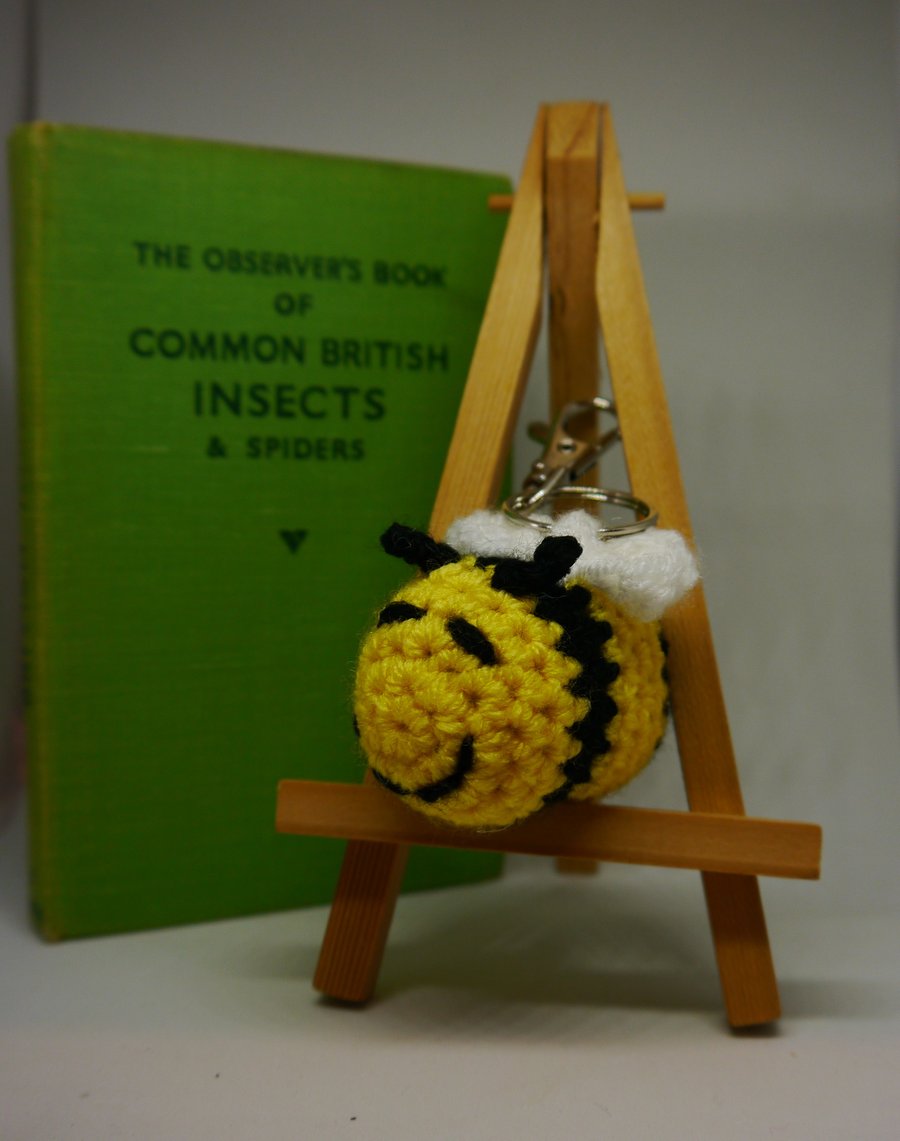 Crochet Bee Keyring Charm