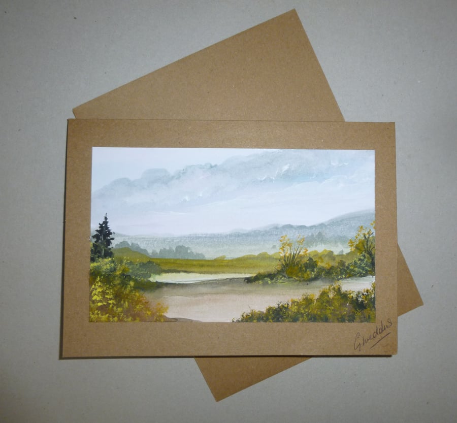 original art landscape watercolour painting greetings card ( ref FA 467 K2)