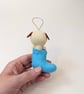 Felt Dog in a Stocking - Christmas Hanging Decoration - Super Seconds Festival - Image 4