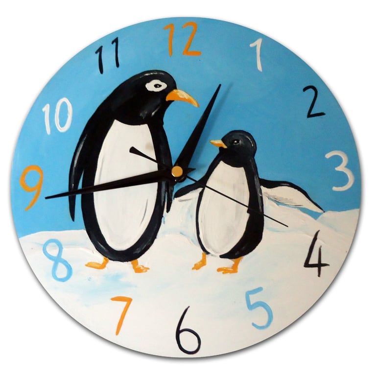 Kids Penguin Clock, Penguin Decor, Penguin Gift
