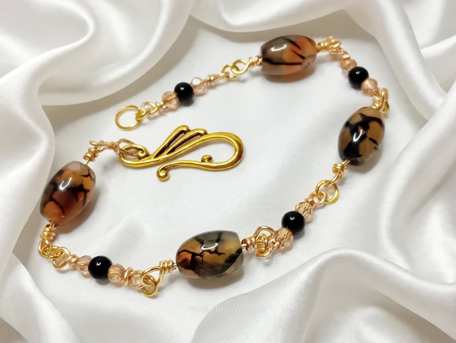 Dragon Vein Agate Egg Bracelet