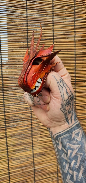 Dragon Finger Puppet - brown orange