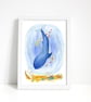 A Whale Called Wilbur - Illustrated Art Print by Lizzie Martell - Image 2
