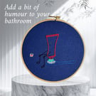 Bathroom decor, humour, wall hanging with funny toothbrush toothpaste man