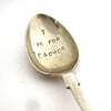 Hand Stamped Vintage Tea Spoon, T is for Teacher