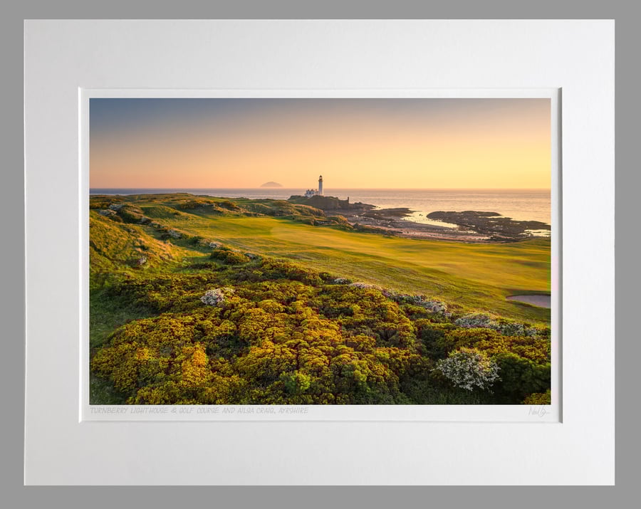 Turnberry Lighthouse, Golf Course & Ailsa Craig - A3 (50x40cm) Unframed Print