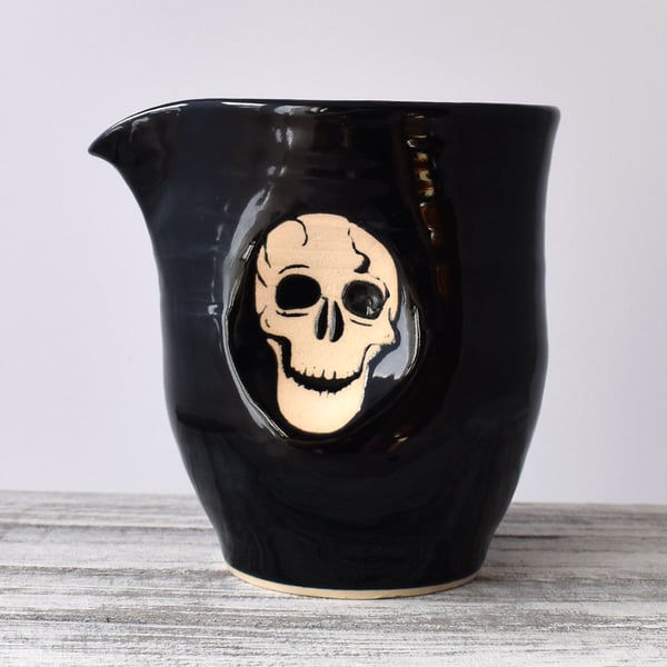 A77 Small skulls jug in black and purple (Free UK postage)