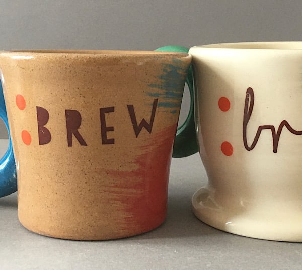 Two Brews. Pair of handmade ceramic cups.