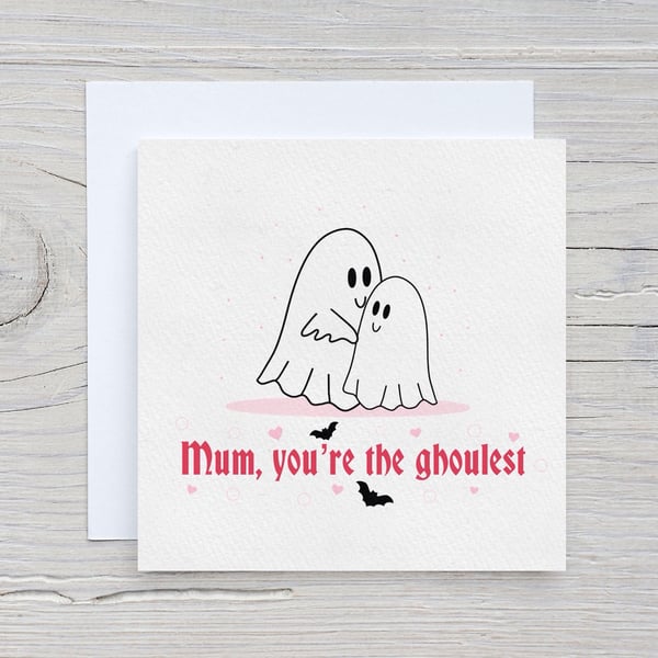 Spooky Cute Mother's Day Card, Cute Ghost Card For Mum.