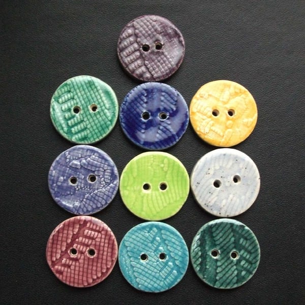 SALE set of ten brightly coloured large ceramic... - Folksy