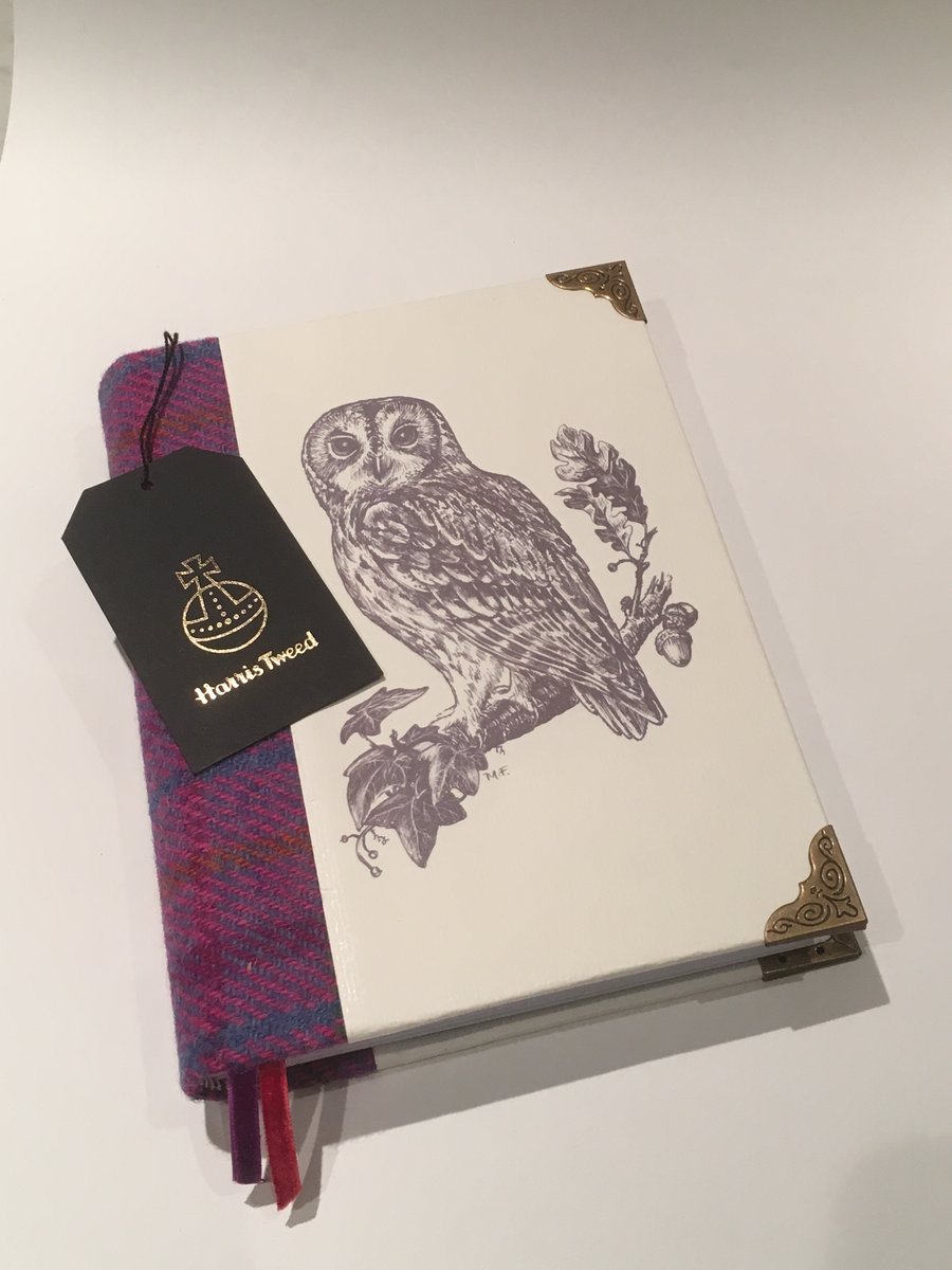 Harris Tweed Owl Journal