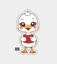 Funny Vinyl Sticker For Adults - Cute Duck & Book