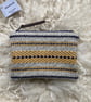 Wool Mini Pouch - Honey: Handwoven in Wales - Image 1