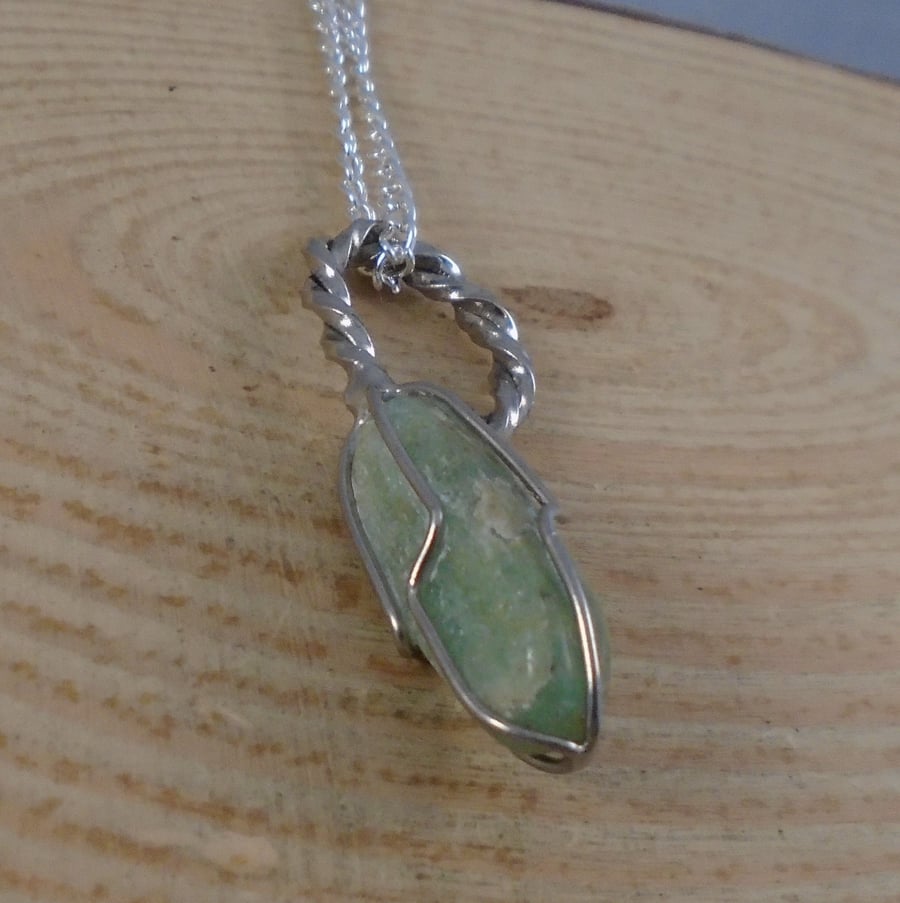 Upcycled Silver Plated Stone Spoon Handle Necklace SPN101912