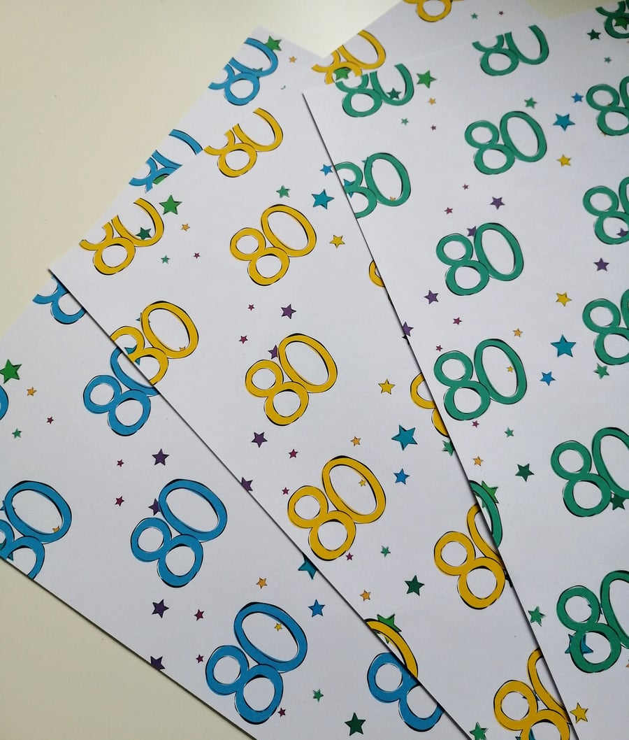 Birthday age Gift Wrap, Wrapping Paper, star wrapping paper, birthday gift wrap