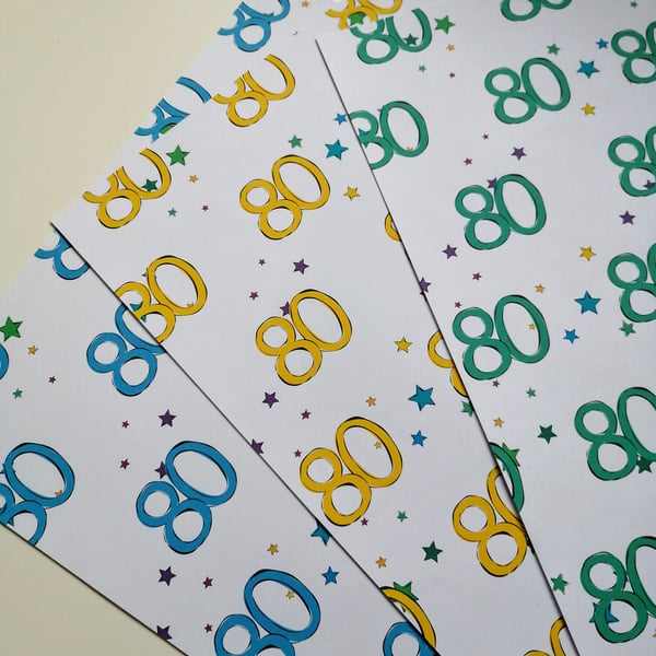 Birthday age Gift Wrap, Wrapping Paper, star wrapping paper, birthday gift wrap