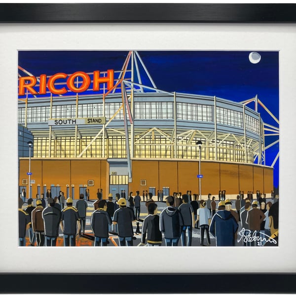 Wasps, Ricoh Arena. High Quality Framed Rugby Union Art Print.