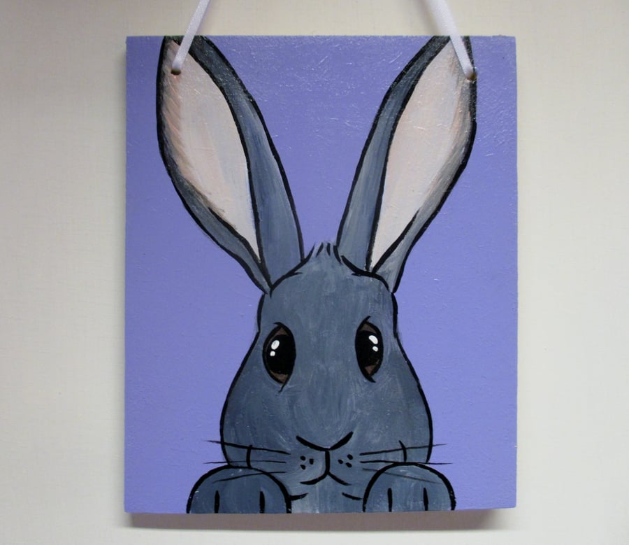 Giant Bunny Rabbit Original Painting Picture Art Hanging Decoration
