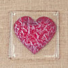 Love Heart Fused Glass Coasters