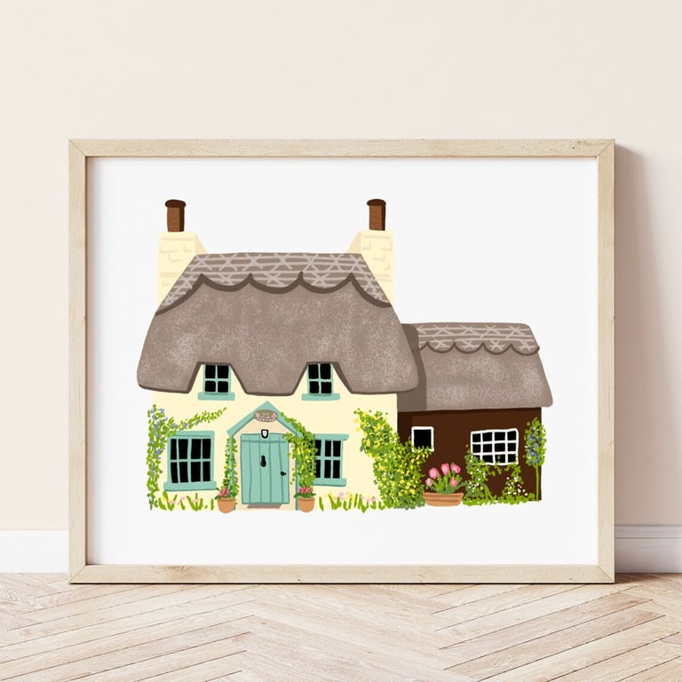 Personalised House Portrait, Custom Whimsical Illustration