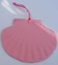 Pink Roses Decoupaged flat scallop shell wall decoration. - Image 4