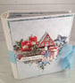 Handmade Christmas Photo Album. Blue Winter Scrapbook Album.