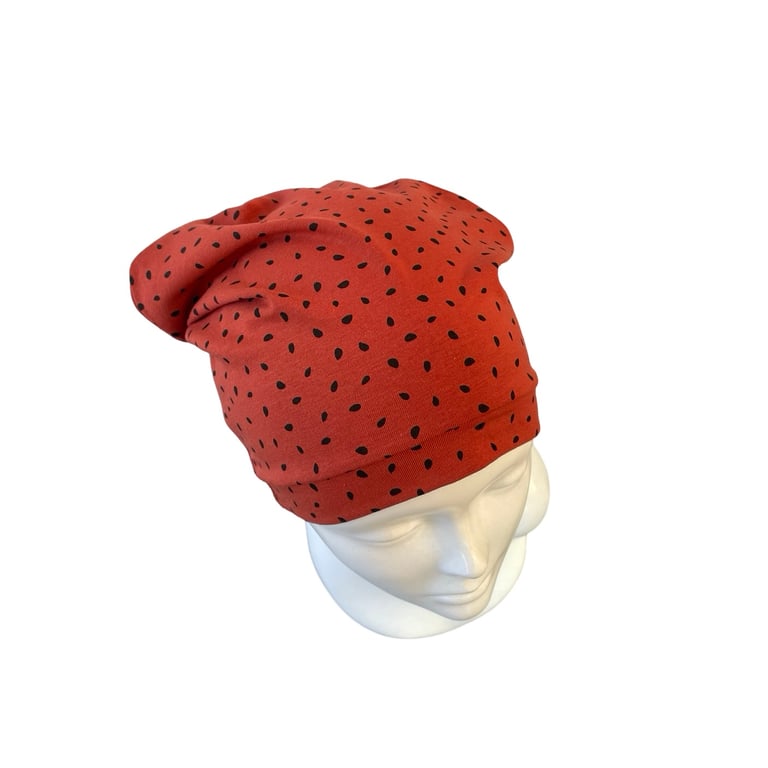 Beanie hat Soft slouchy rust orange spring cotton beanie cap Women hair loss