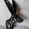 Faux hare head in hedge witch woodland fabric - Miss Rhiannon