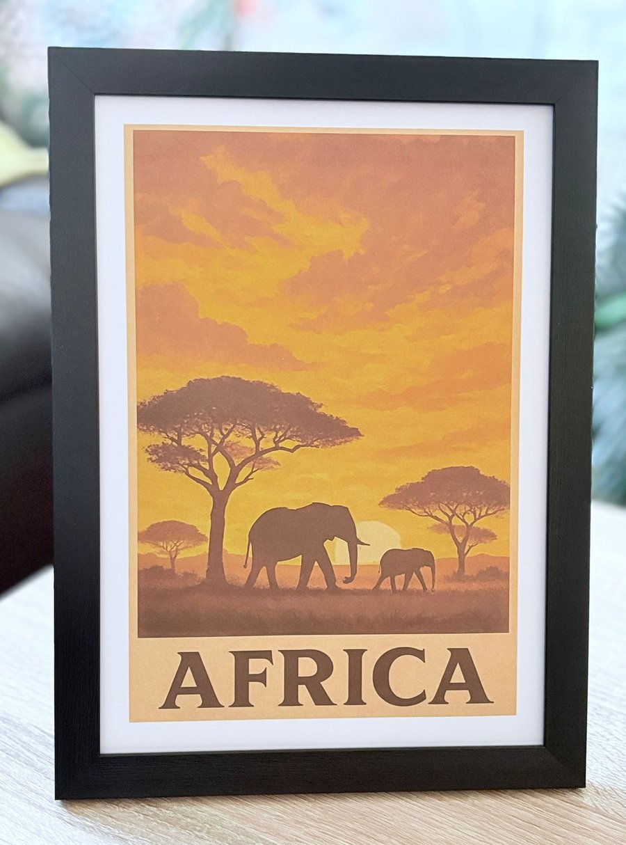 A4 Framed 'Africa' Art Print