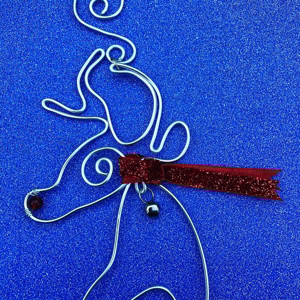 Handmade Wire Rudolph Christmas Ornament - Decoration Gift