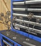 Metal Flowers from Nuts and Bolts, TIG Welded Stainless Steel Art, Garden Orname - Image 2