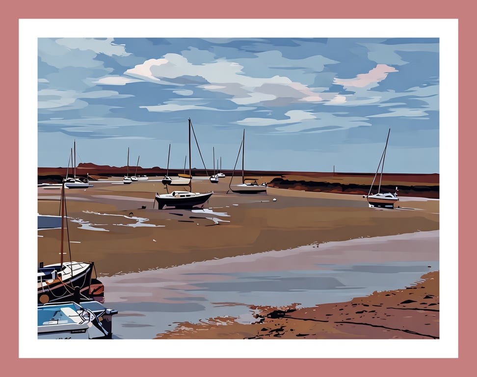 Boats Wells Next The Sea Norfolk Greeting Card A5 Size 