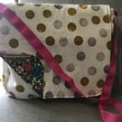 Courier Bag - The “Emily” - Dotty Gold & Silver fabric