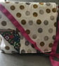 Courier Bag - The “Emily” - Dotty Gold & Silver fabric