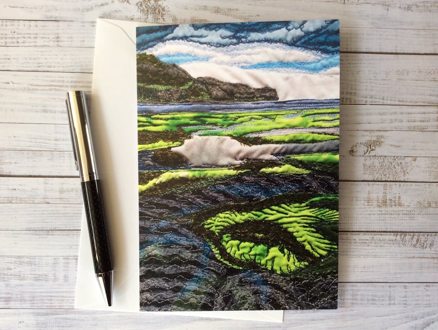 Seascape greetings art card print. 