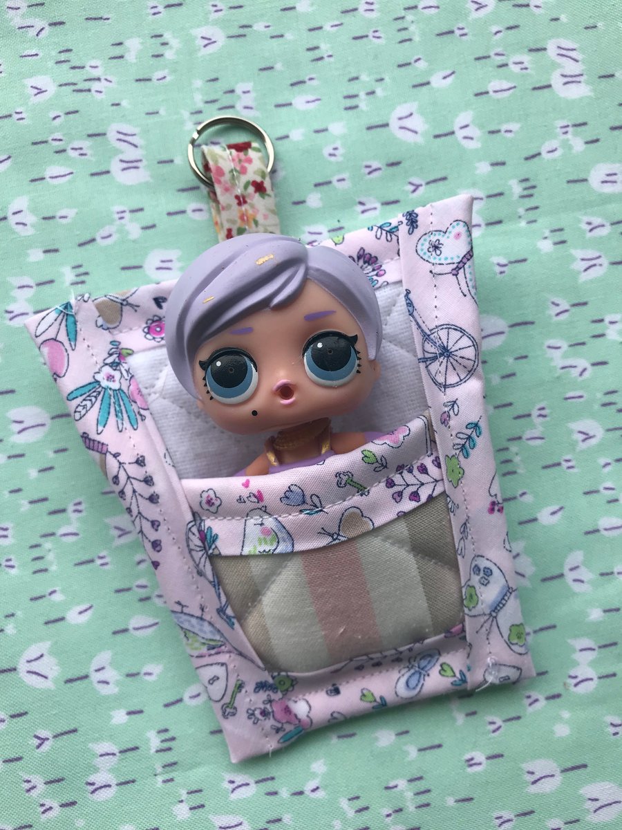 Doll sleeping bag keyring