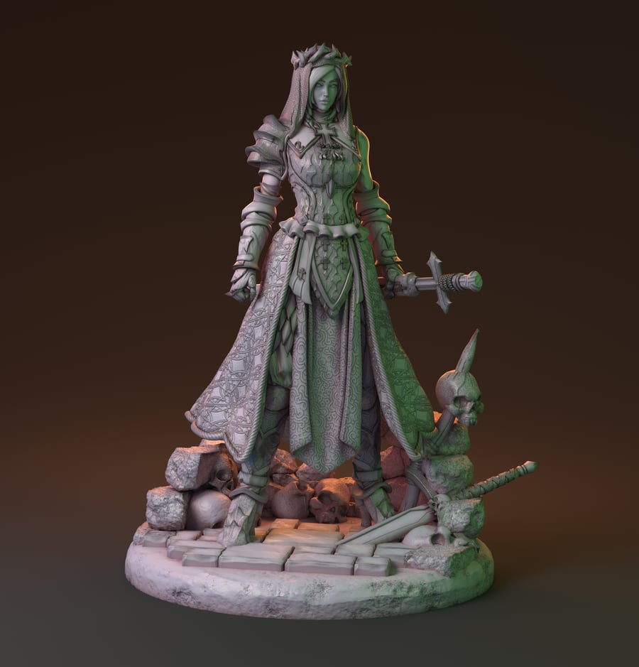 Celestine, Cleric 32mm scale miniature for DnD, Pathfinder, painters