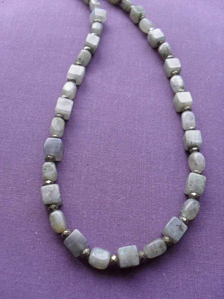 Labradorite  and Pyrite Necklace