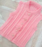 Hand Knitted Baby’s Cabled Waistcoat with Stand-Up Collar, Gift Ideas for Baby
